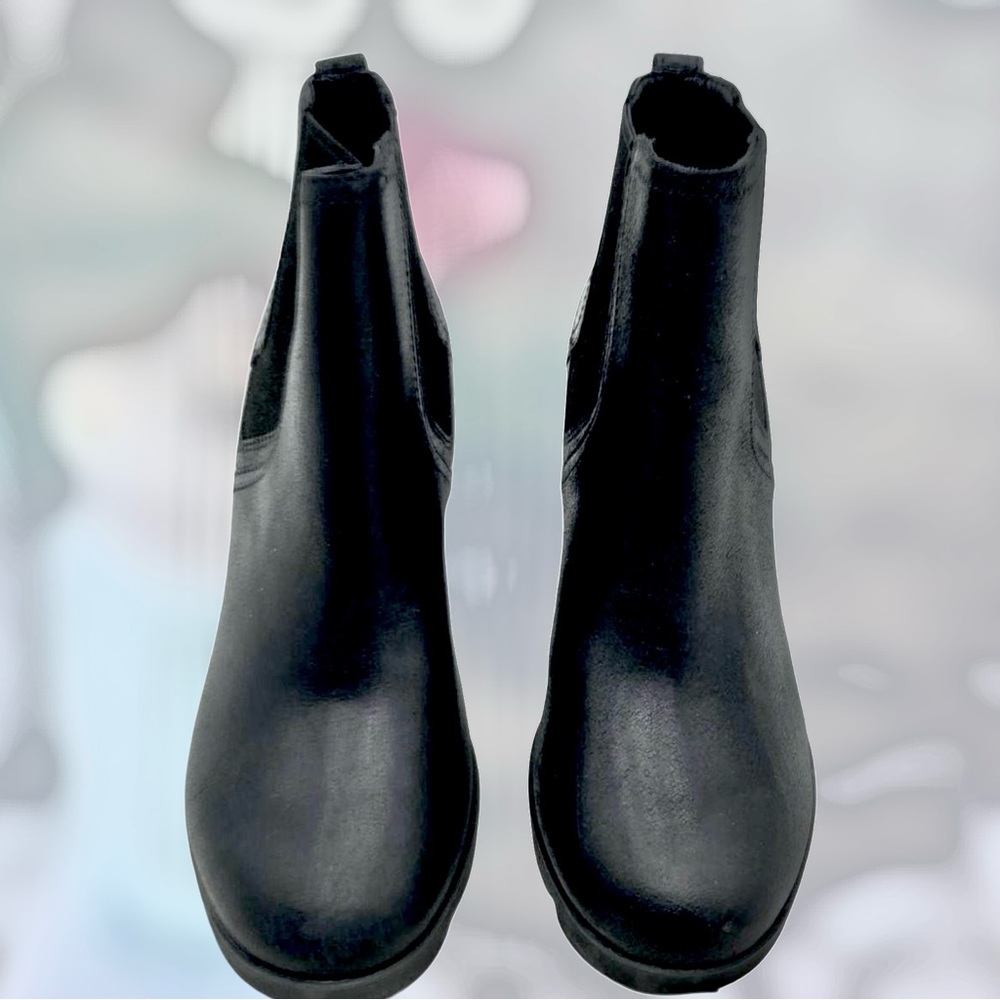 SOREL NWT WATERPROOF JOAN UPTOWN CHELSEA LUG BOOTS IN BLACK LEATHER 7.5 FIRM - Picture 7 of 10